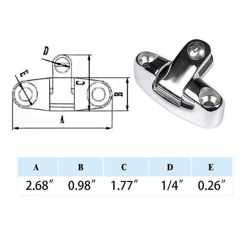 316 Stainless Steel Marine Awning Boat Set Bimini Island Top Deck Hinged Rotation with Rubber Pad