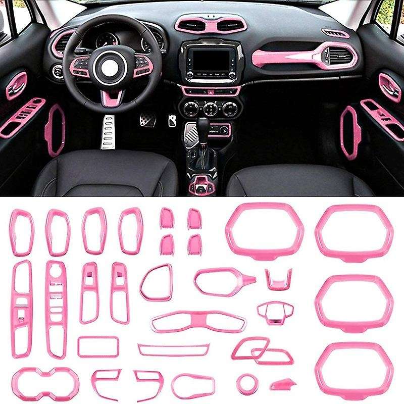 31Pcs Car Interior Accessories Decoration Set for 2015-2020 (Pink)
