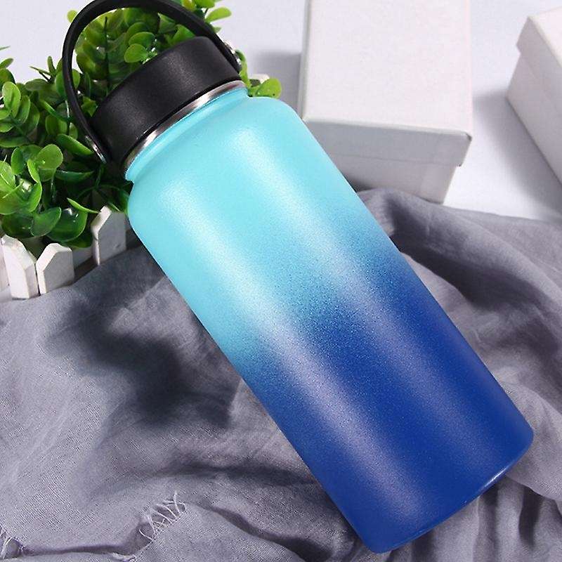 32 Oz Bottle Stainless Steel Insulated Water Bottle with Straw Lid blue