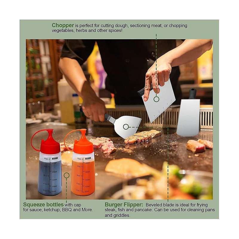 31pcs Griddle Accessories Kit, Flat Top Grill Accessories Set for Blackstone and , Grill Spatula Se