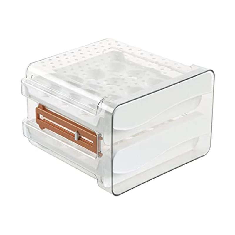 32 Capacity Egg Holder for Refrigerator,egg Container for Refrigerator,2 Drawers Egg Storage Contai