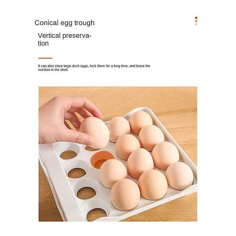 32 Grids Egg Storage Box Refrigerator Transparent Double Drawer-type Egg Box Container Home Kitchen