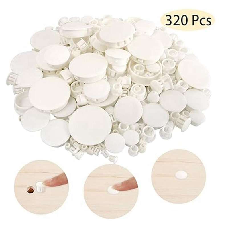 320 Plug Hole Plugs, Hole Cover Snap-In Keyhole Plugs, Panel Hole Plug Decorative Covers for Kitchen