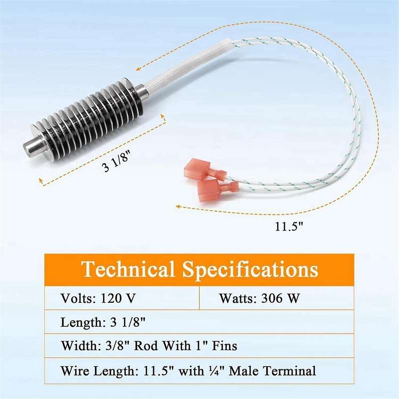 3-20-677200 Igniter for P68,XXV,P43,P61 Pellet Stove,17 Fin Igniter for Advance, 52i Pellet Stove