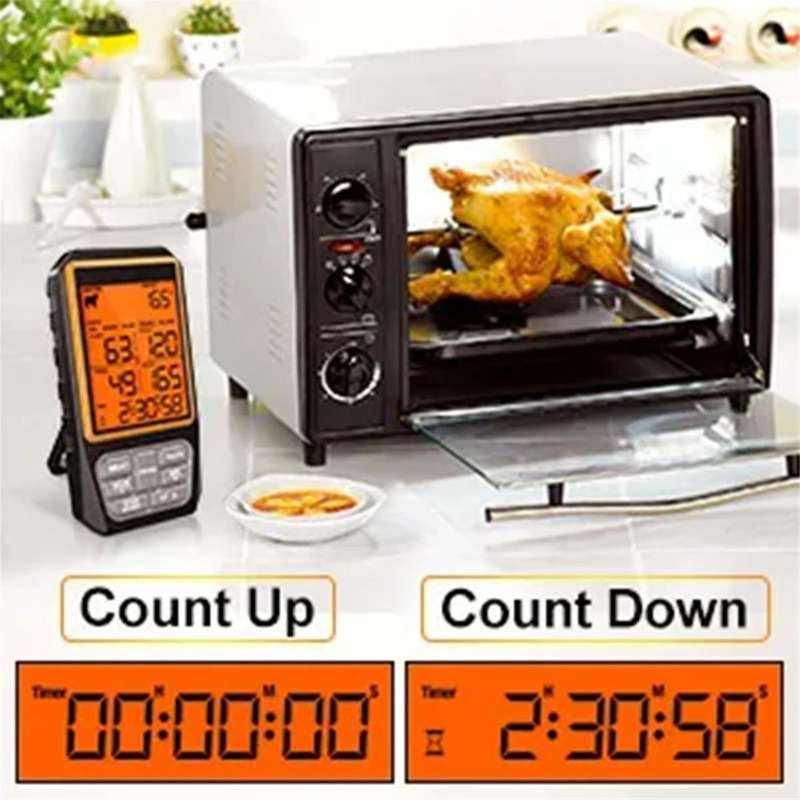 328ft Wireless Meat Thermometer for Grilling Smoker Bbq Oven Digital Food Kitchen Thermometer with 4