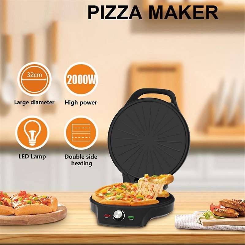 32cm Pizza Maker Breakfast Machine Non-Stick Sandwiches Double -Sided Heating Pizza Grill Home Pizza