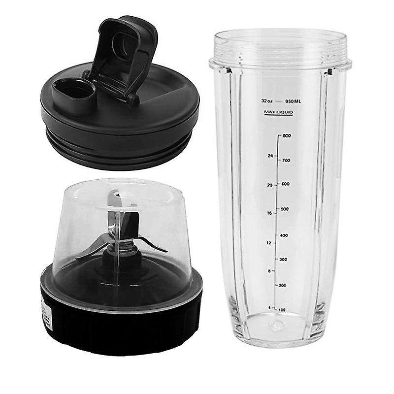 32Oz Cup with Spout Lid and Blade 7 Fins Gear Replacement Parts Blade Assembly for NUTRI NINJA BL45
