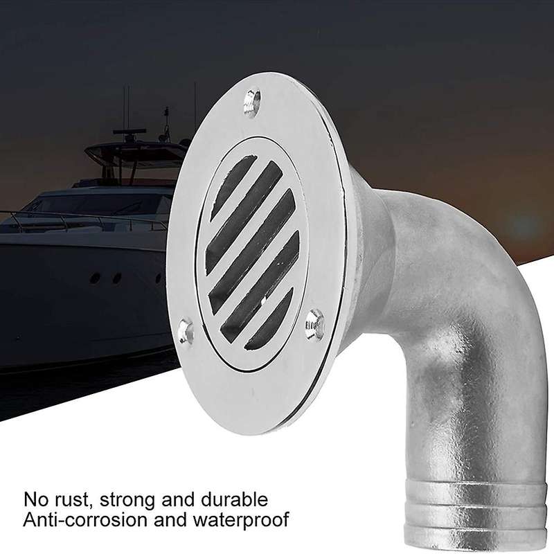 32Mm Durable Boat Floor Drain 316 Stainless Steel Marine 90 Degree Boat Floor Deck Water Drain Boat