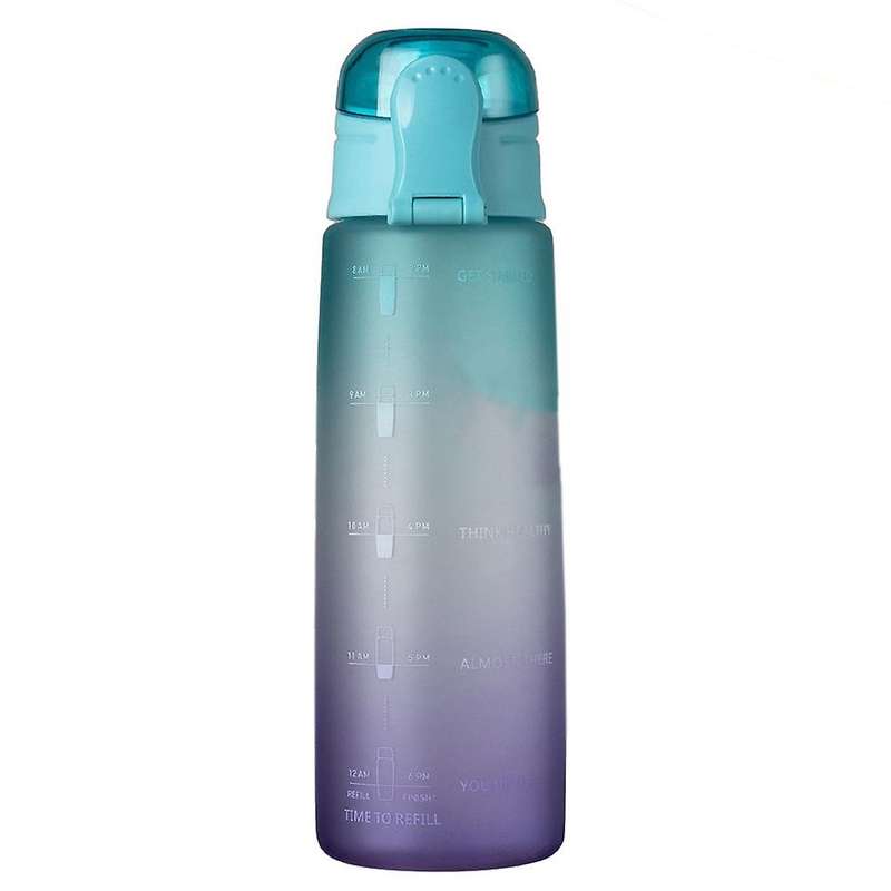 32Oz Fitness Water Bottle with Time Marker Free Large Capacity Water Jug for Gym Outdoor Office Work