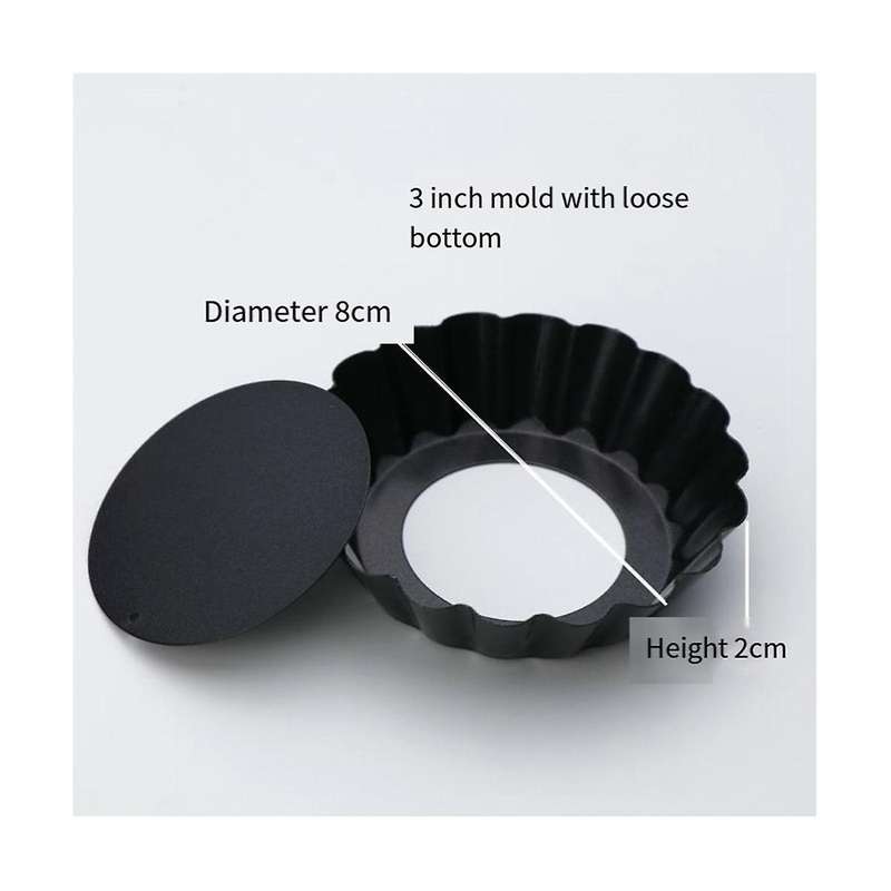 32pcs 3 Inch Mini Tart Pans Egg Tart Mold with Removable Bottom Round Quiche Pan Mini Pie Pans Bakew