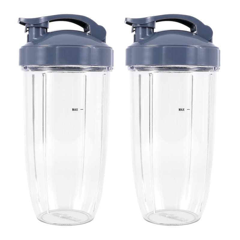 32Oz Replacement Cups with Flip Top to Go Lid for 600W and Pro 900W Blender (2 Pack)