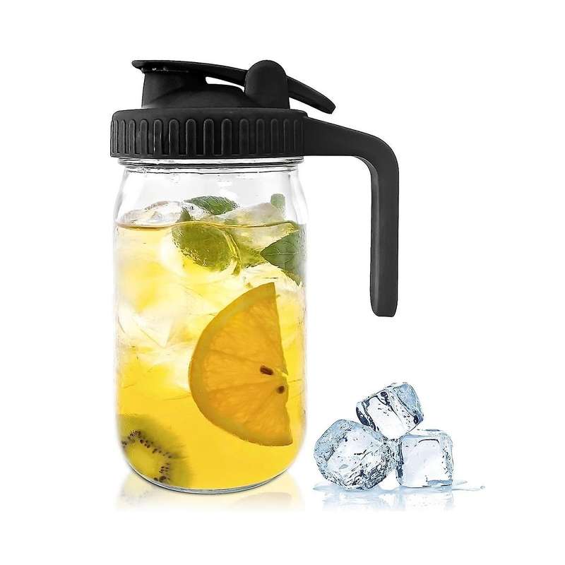 32oz Mason Jar Pour Spout Lid -glass Pitcher with Lid ,breast Milk Pitcher,seal for Juice,milk,coffe