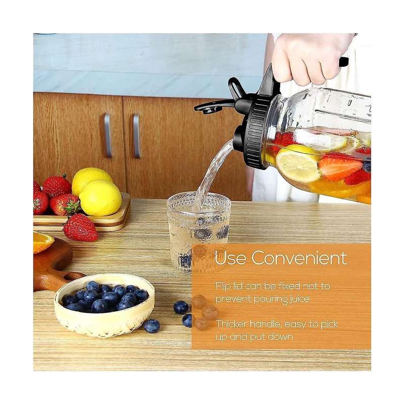 32oz Mason Jar Pour Spout Lid -glass Pitcher with Lid ,breast Milk Pitcher,seal for Juice,milk,coffe
