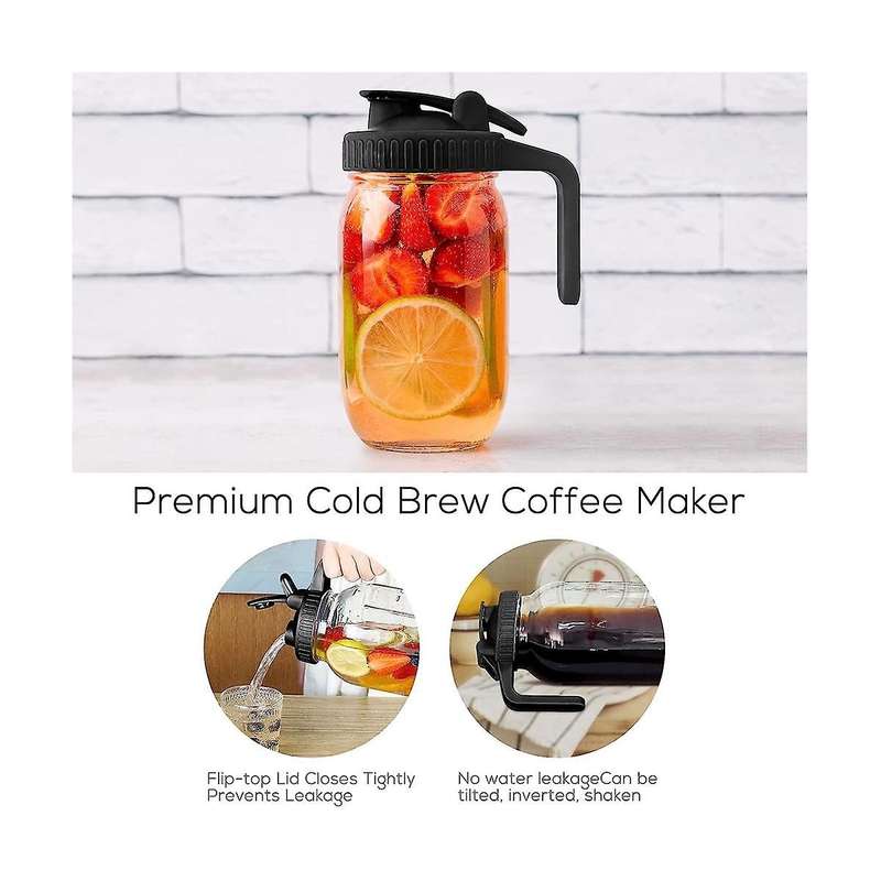 32oz Mason Jar Pour Spout Lid -glass Pitcher with Lid ,breast Milk Pitcher,seal for Juice,milk,coffe
