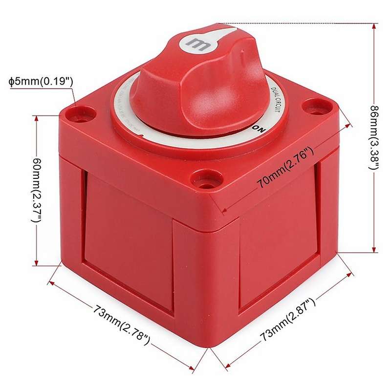 32V Battery Switch On/of Dual Circuit Waterproof Protected Marine Boat Battery Isolator Switches for