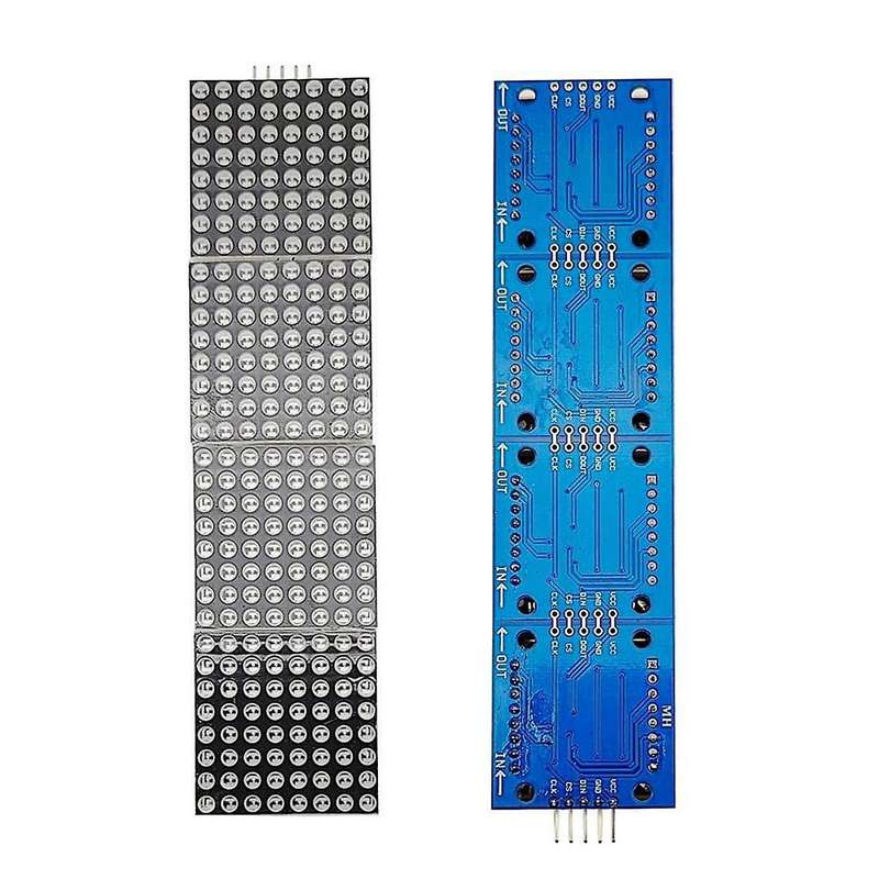 32X8 Dot LED Display Module 4 in 1 Common Cathode MCU Control with 5Pin Wire for (Multicolor)