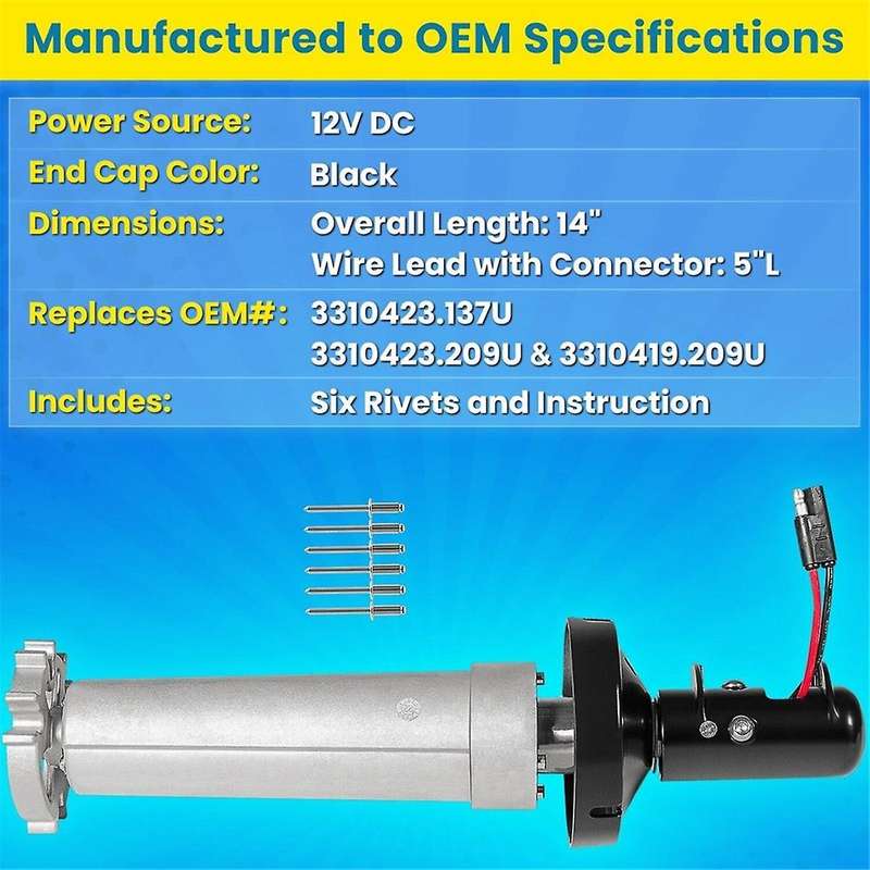 3310423.209U for 9100 Power Rv Awning Motor Torsion Assembly Rh