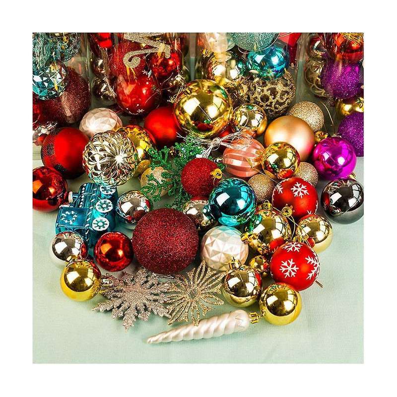 33-38pcs Christmas Party Decoration Accessories Pendant Bag Ball Living Room Wall Room Ceiling Home