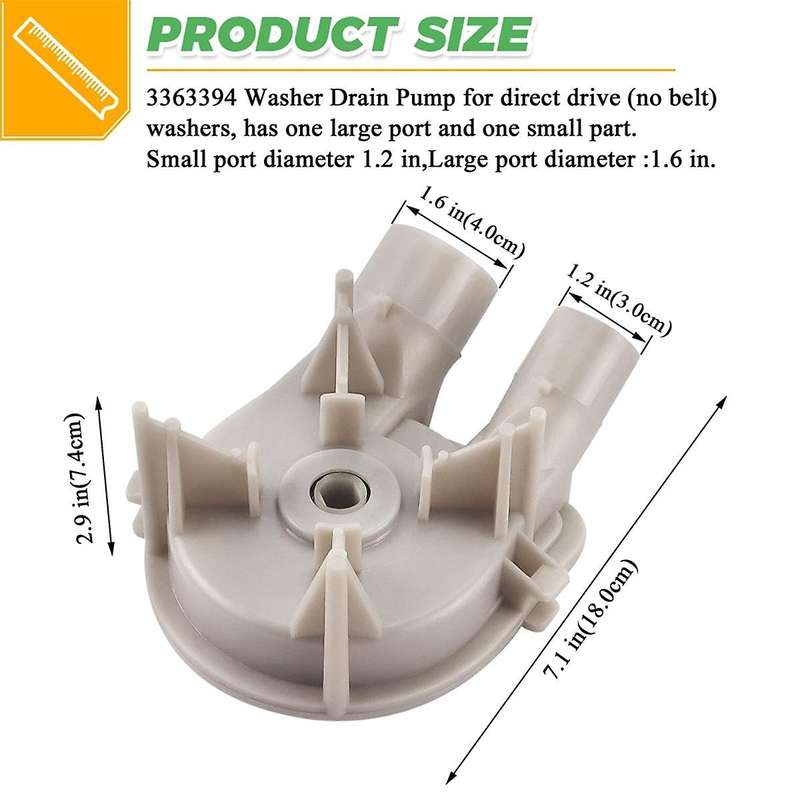 3363394 Washing Machine Pump Replacement Washing Machine Drain Pump Wp3363394vp 3348015 3348014