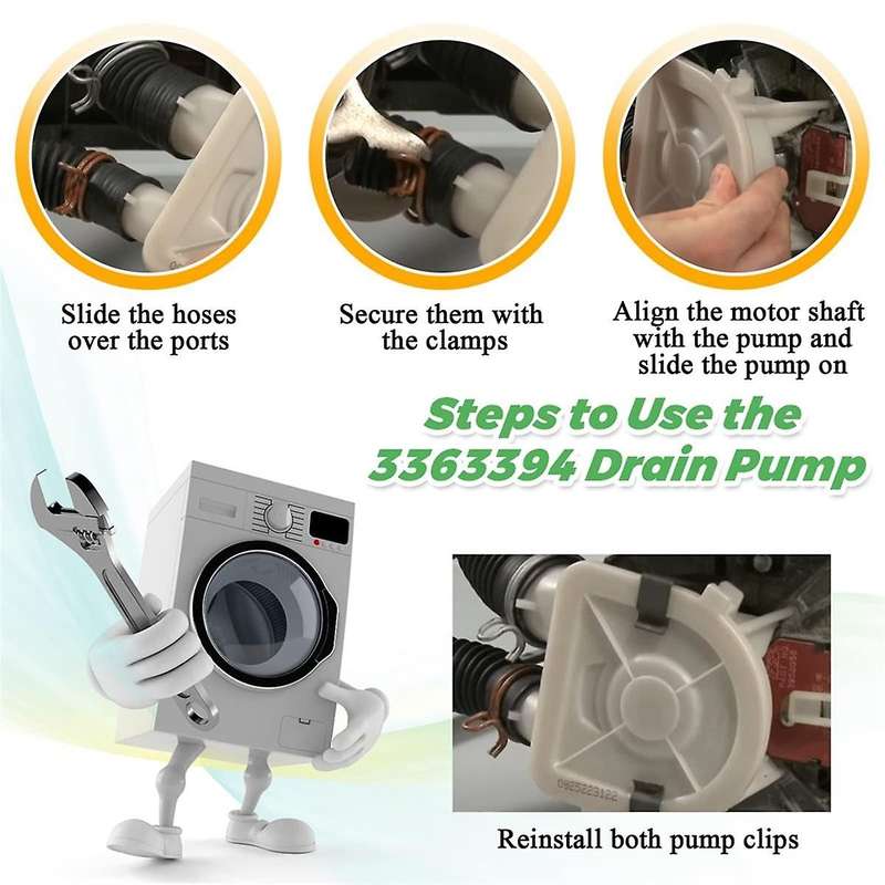 3363394 Washing Machine Pump Replacement Washing Machine Drain Pump Wp3363394vp 3348015 3348014