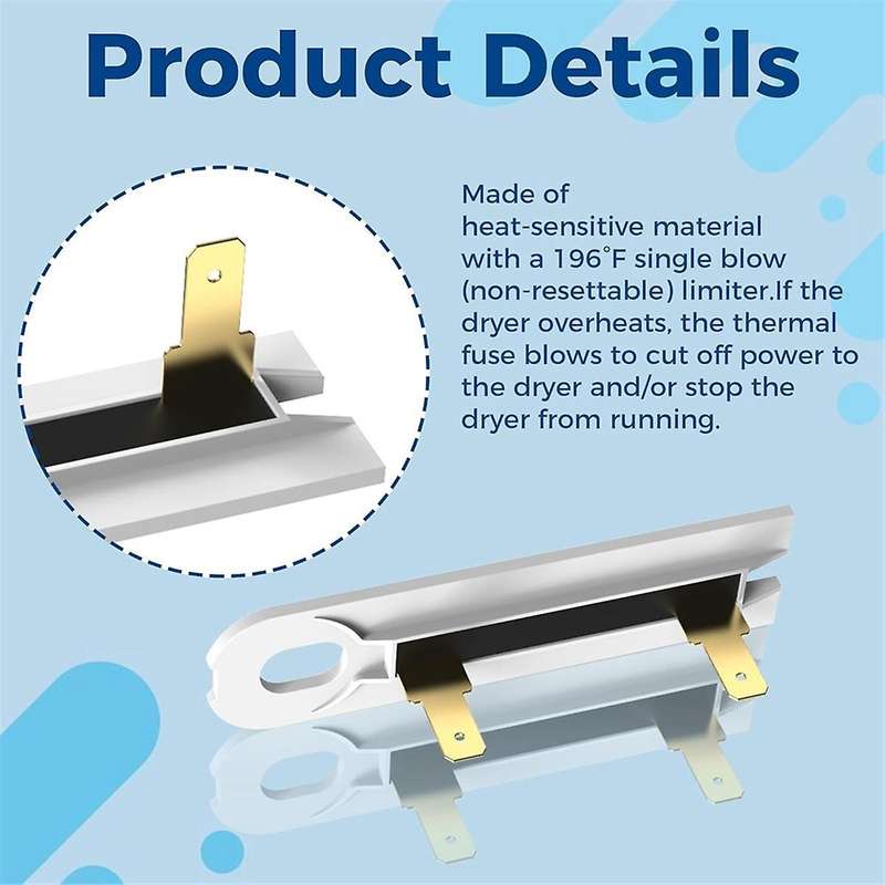 3392519 Dryer Thermal Fuse WP3392519 Replacement for Dryer Thermal Fuse Replaces AP6008325 3388651