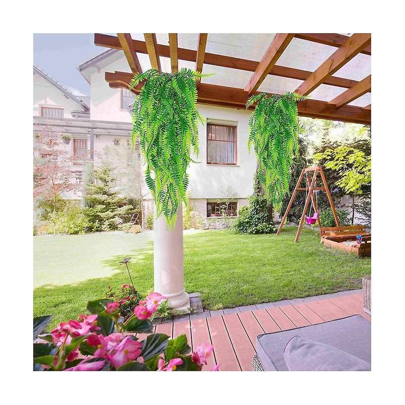 33Inch Persian Fern Leaves Vines Room Decoration Hanging Artificial Plant Leaf Grass Wedding Party B