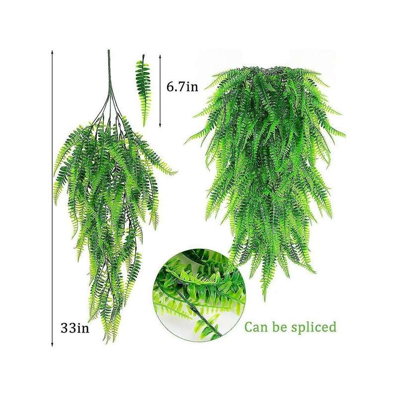 33Inch Persian Fern Leaves Vines Room Decoration Hanging Artificial Plant Leaf Grass Wedding Party B
