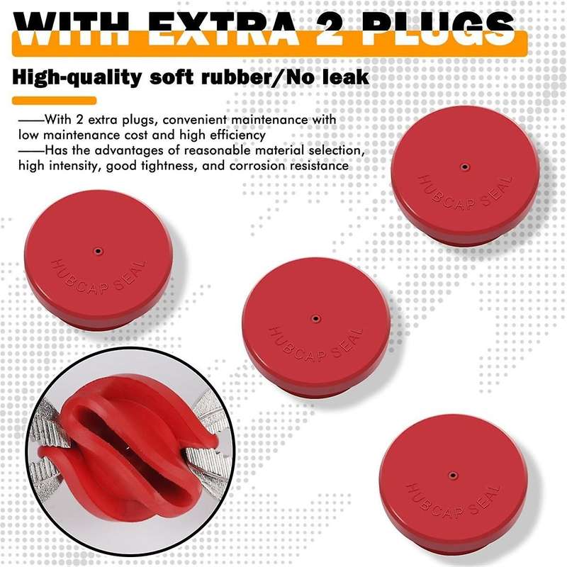 343-4024 Trailer Hub Caps for Stemco,aluminum Hub Cap for Trailer Axle with Extra 4 Rubber Plugs and