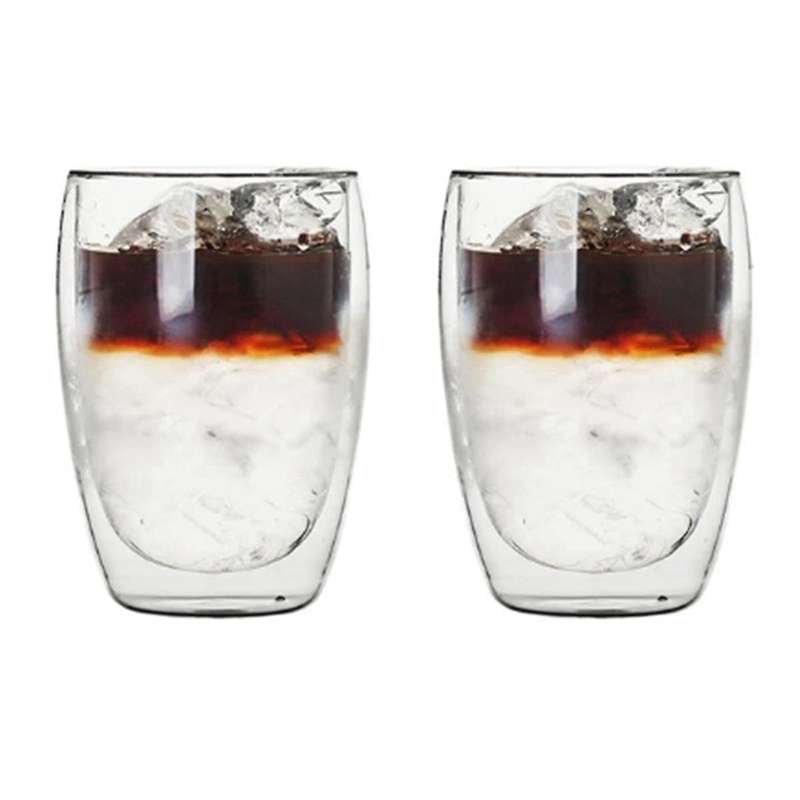350ML Double Wall Glass Cup Transparent Handmade Heat Resistant Tea Drink Cup MINI Whisky Cup Coffee