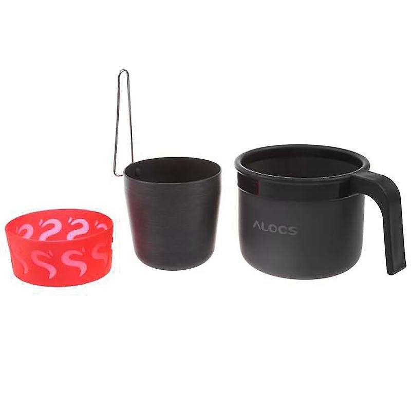 350Ml Outdoor Camping Tableware Picnic Coffee Pot with Cups Can Be Used to Burn the Stove Aluminum A