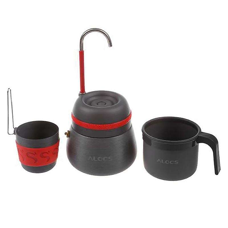 350Ml Outdoor Camping Tableware Picnic Coffee Pot with Cups Can Be Used to Burn the Stove Aluminum A