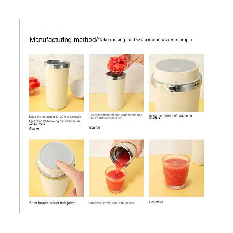 350ml Small Portable Ice Drink Juicing Cup Mini Rechargeable Juicing Cup Multifunctional Household