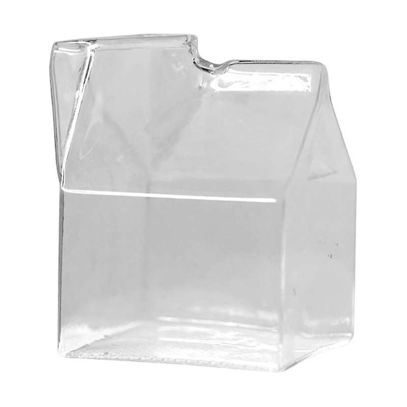 350Ml Square High Temperature Resistant Glass Milk Box Half Pint Milk Box Cup Nutritious Breakfast M