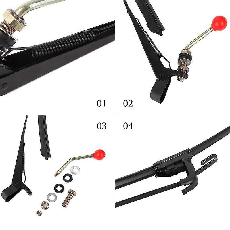 350X400MM Manual UTV Windshield Wiper 15.7 Inch Wiper Kit for Polaris RZR 800 900 1000 Can Am