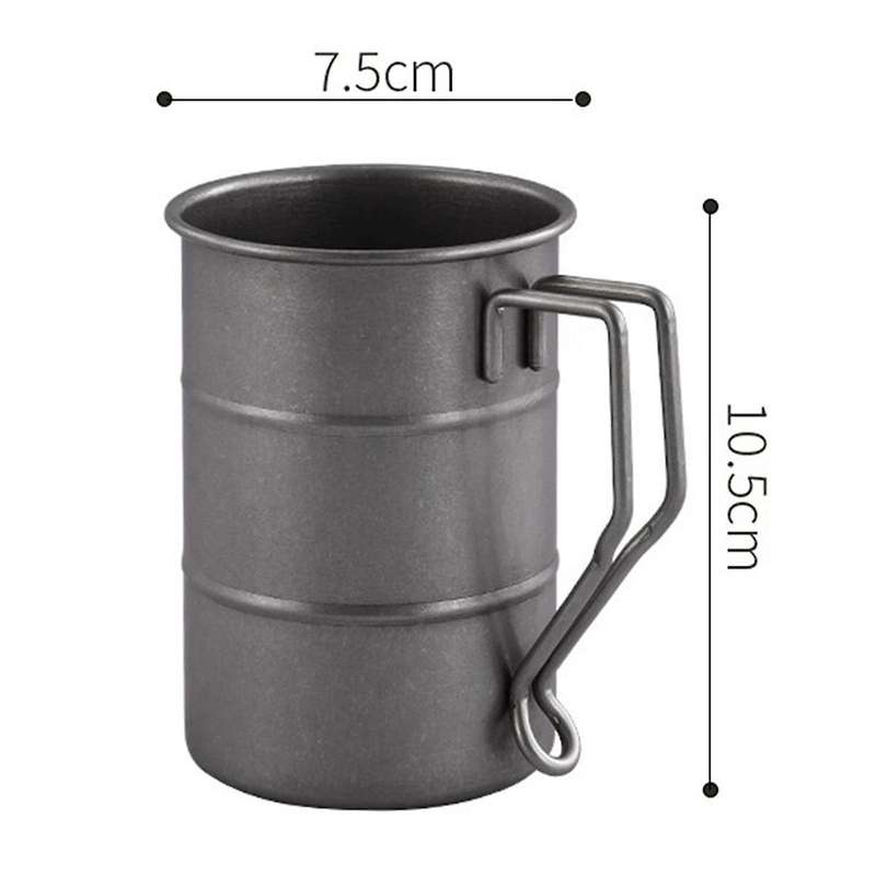350ml/12oz Retro Industrial Style Beer Mug 304 Stainless Steel Mug,distressed Outdoor Camping Cup T