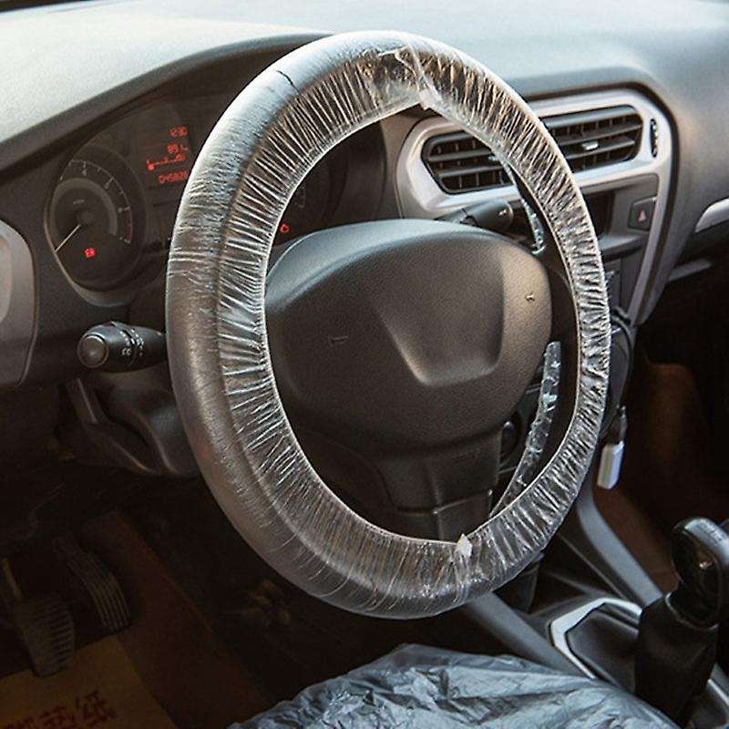 350Pcs Automobile Disposable Plastic Steering Wheel Cover 65cm Automobile Seat Cover Automobile