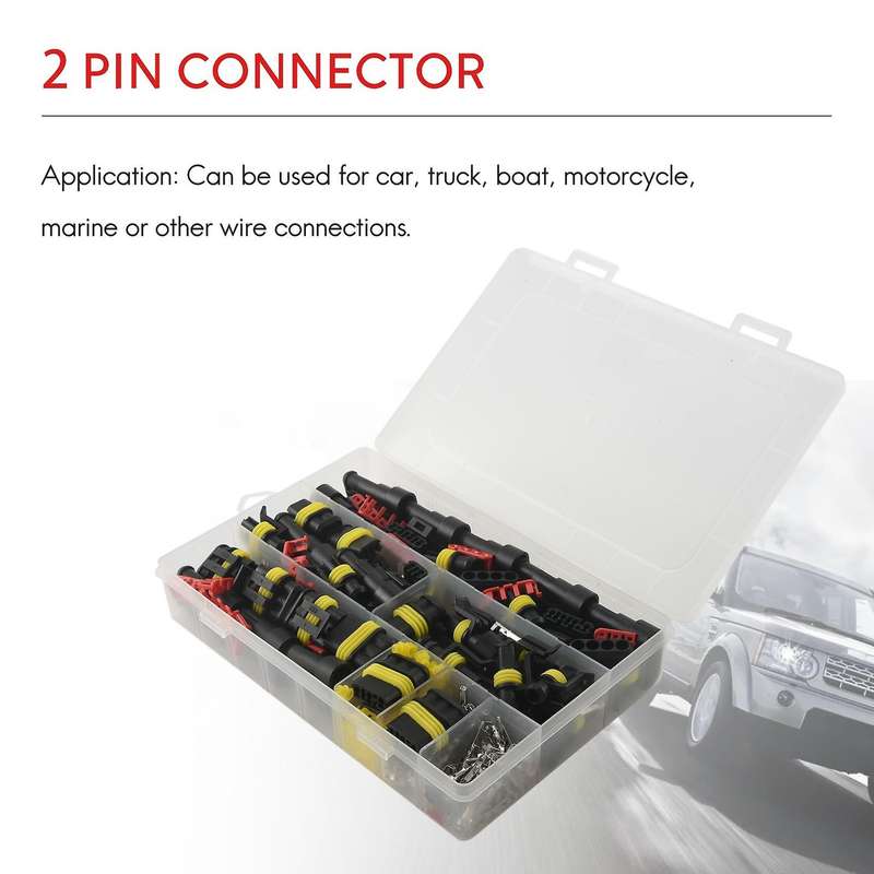 352pcs Hid Waterproof Connectors 1/2/3/4 Pin 26 Sets Car Electrical Plug Truck Harness 12a
