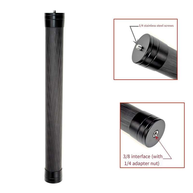 35CM Extension Rod Carbon Fiber Camera Extension Rod Self-Timer Pole Stabilizer for Extension Rod
