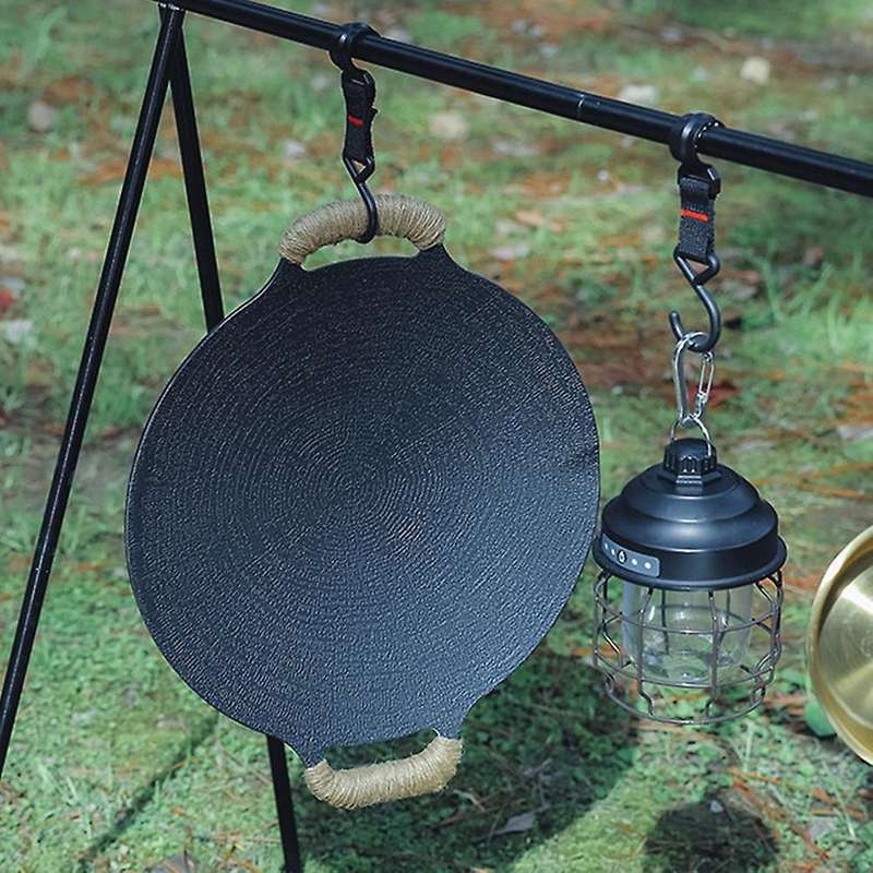 35cm Thick Cast Iron Frying Pan Flat Pancake Griddle Non-stick Bbq Grill Induction Cooker Open Cook