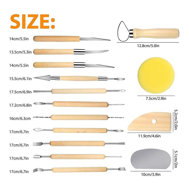 35Pcs Clay Tools Sculpting Pottery Tools Polymer Modeling Clay Sculpture Set for Pottery Modeling,Ca