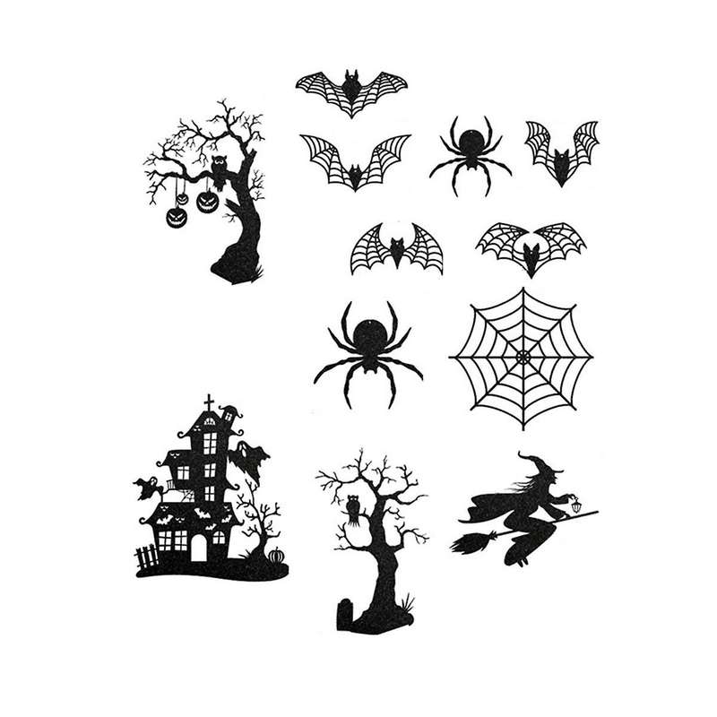 35PCS Hanging Swirl Halloween Party Streamers Foil Ceiling Spiral Halloween Witch Pumpkin Ghost Cuto