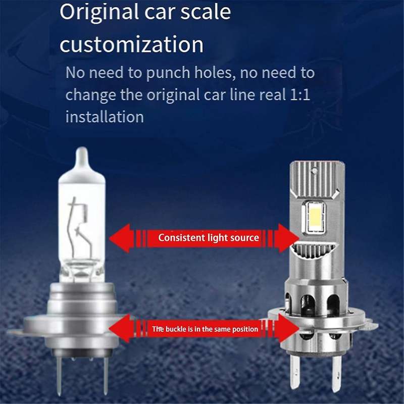 35W Power H7 Socket LED Bulb Car Headlight 6000K White Light 3800LM Mini LED Light Plug and Play Bul