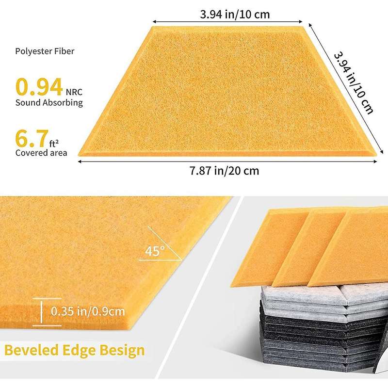 36 Pack Acoustic Panels,hexagon Self Adhesive Soundproof Sound Proof Foam Panels Office Studio,mult