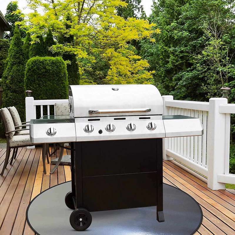 36 Inch Fire Pit Mat,Fiberglass Fireproof Mat for Wood Deck, Patio and Grass Round 3-Layer Heat Resi