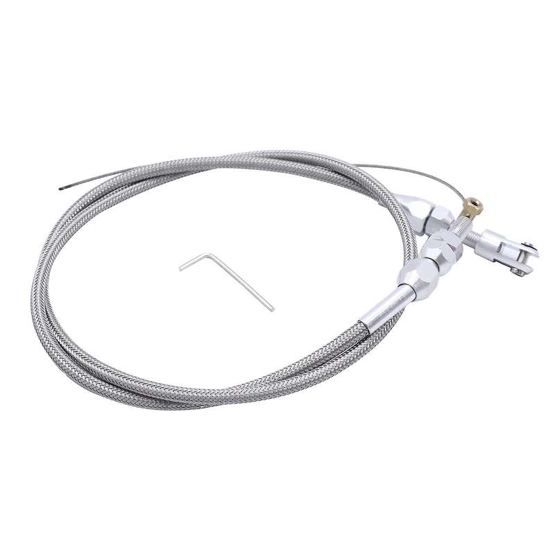 36 Inch Engine Throttle Cable Stainless Steel Braided Throttle Gas Cable for LS1 4.8 5.3 5.7 6.0