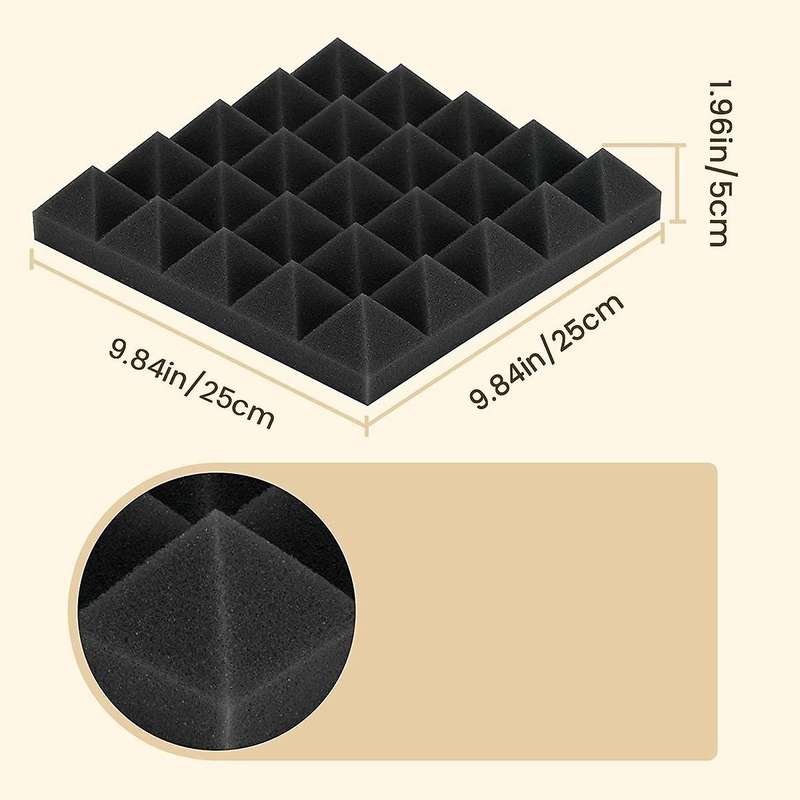 36 Pack Pyramid Acoustic Foam,9.8x 9.8x 2 Inch Sound Proof Foam,sound Absorbing Panel for Wall,stud