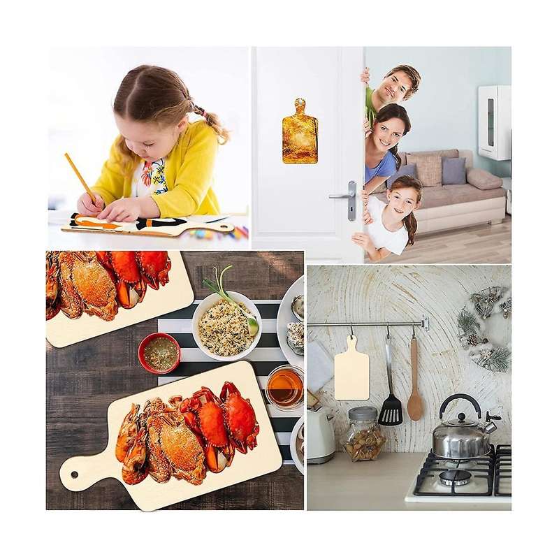 36 Pcs Wooden Mini Cutting Board with Handle Unfinished Wood Craft Mini Charcuterie Boards Paddle B