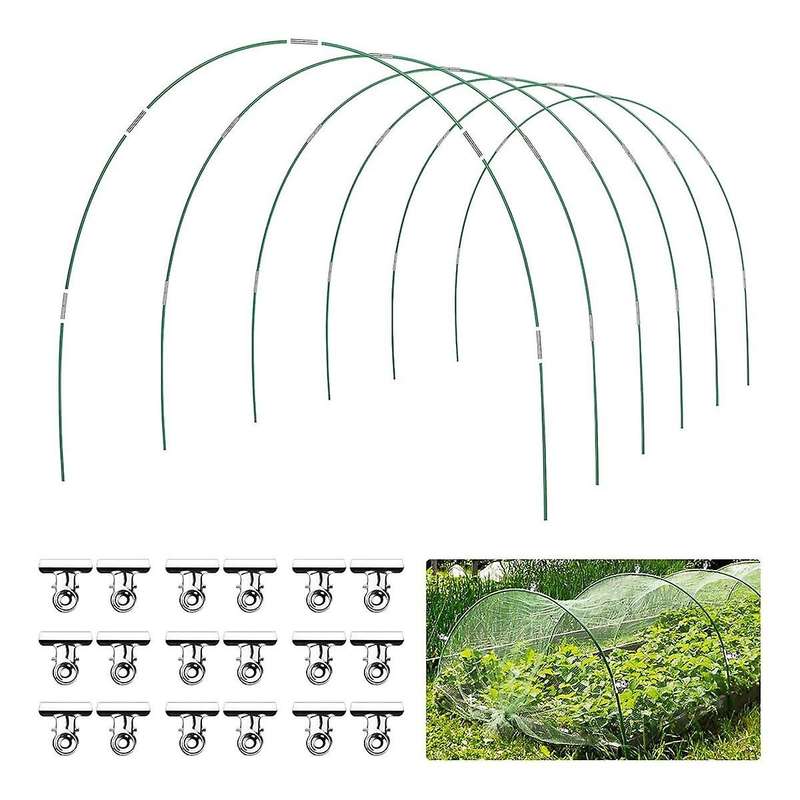 36 PCS Green House Hoops Grow Tunnel 6 Sets of 8.5 FT Long Garden Hoops Kit, Rust-Free Fiberglass R