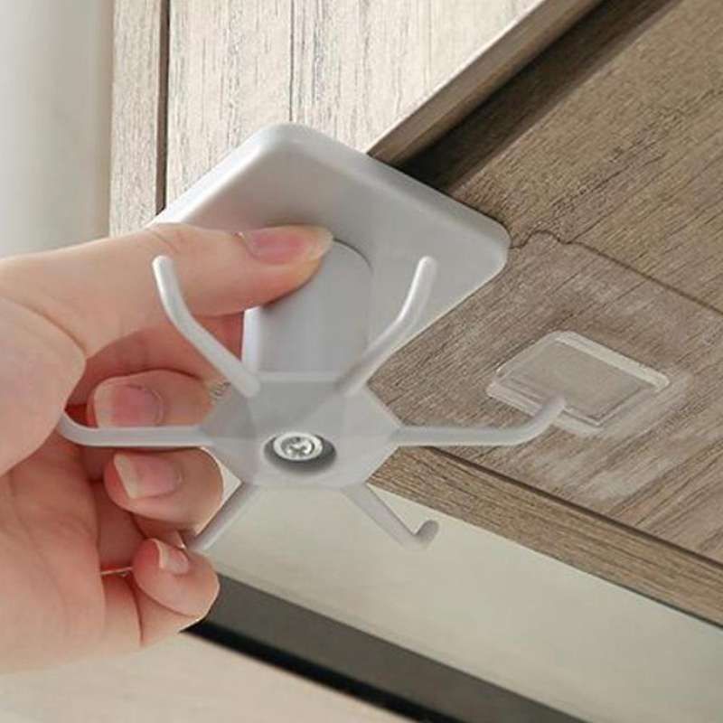 360 Degrees Rotated Kitchen Hooks Self Adhesive, Home Wall Door Hook Handbag Clothes Ties Bag Hange