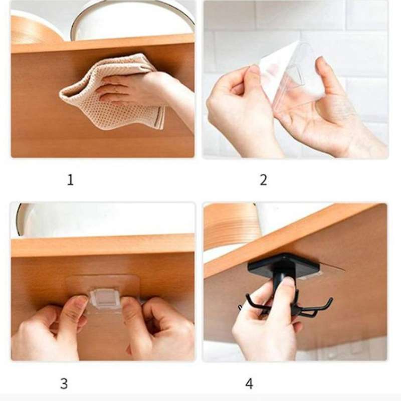 360 Degrees Rotated Kitchen Hooks Self Adhesive, Home Wall Door Hook Handbag Clothes Ties Bag Hange